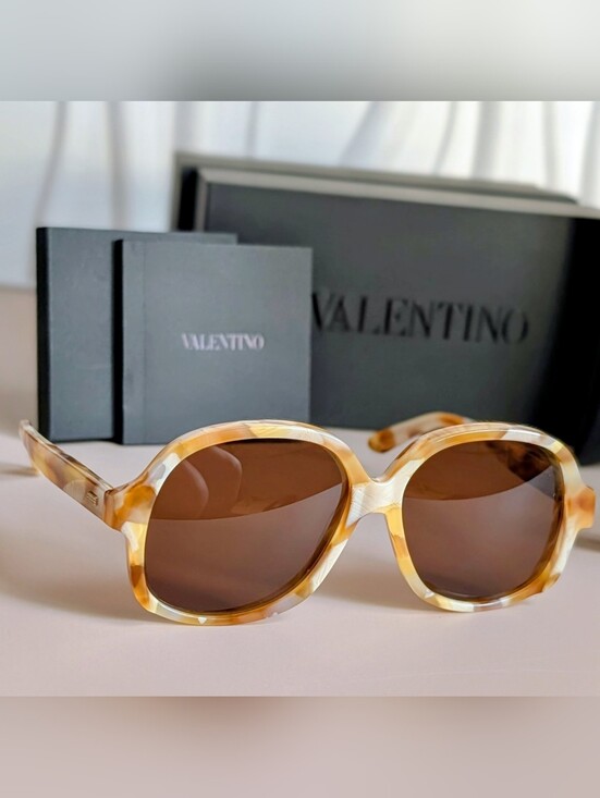 Valentino Accessories - NWT Valentino Garavani Polarized Marble Brown Sunglasses Made in Italy